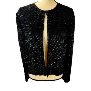 Vintage Sequins Niteline Della Roufogali Silk Jacket Size M